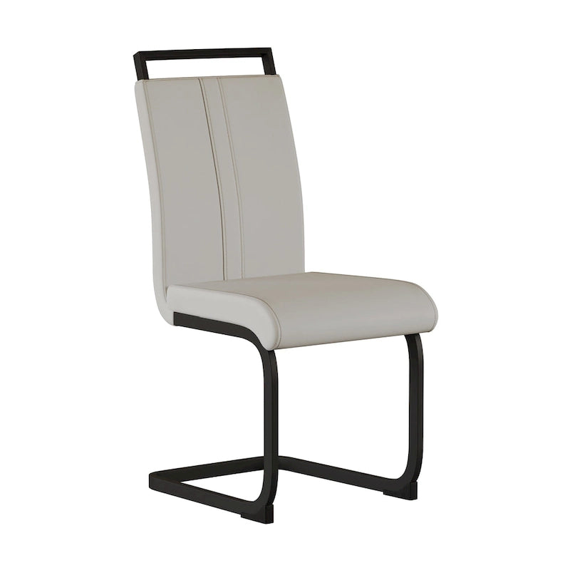 Lot de 4 chaises de salle à manger en similicuir avec pieds en métal
