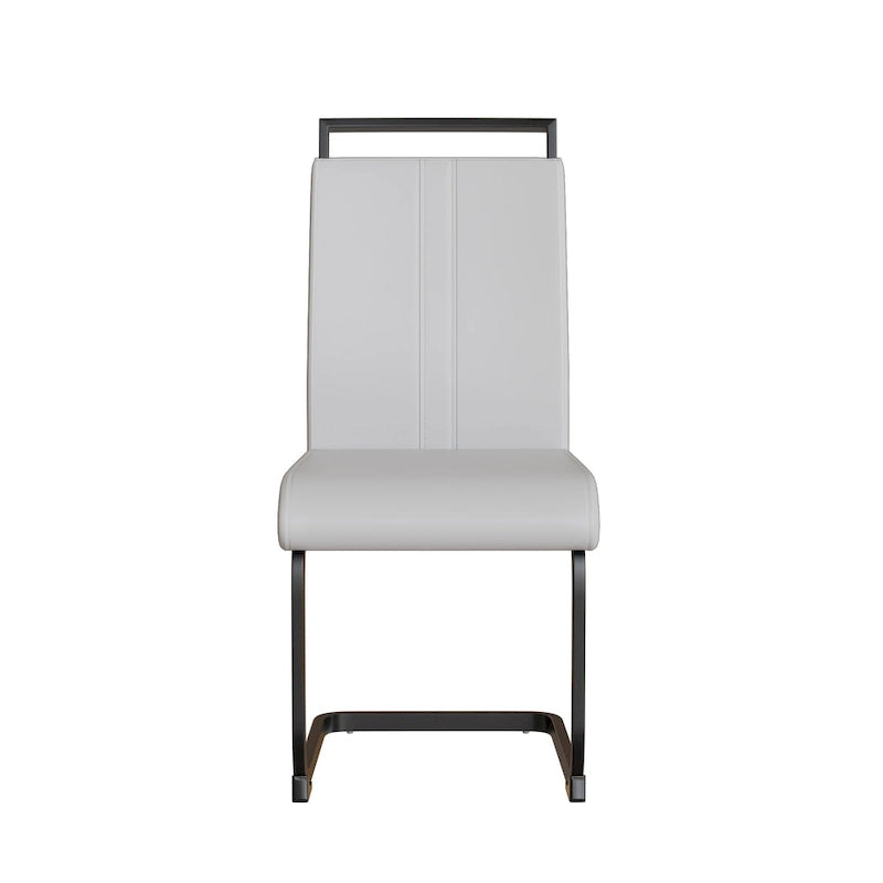 Lot de 4 chaises de salle à manger en similicuir avec pieds en métal