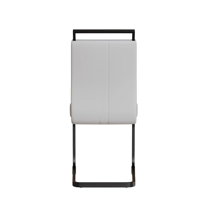 Lot de 4 chaises de salle à manger en similicuir avec pieds en métal