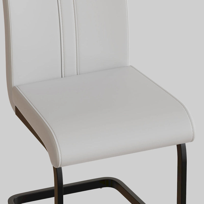 Lot de 4 chaises de salle à manger en similicuir avec pieds en métal