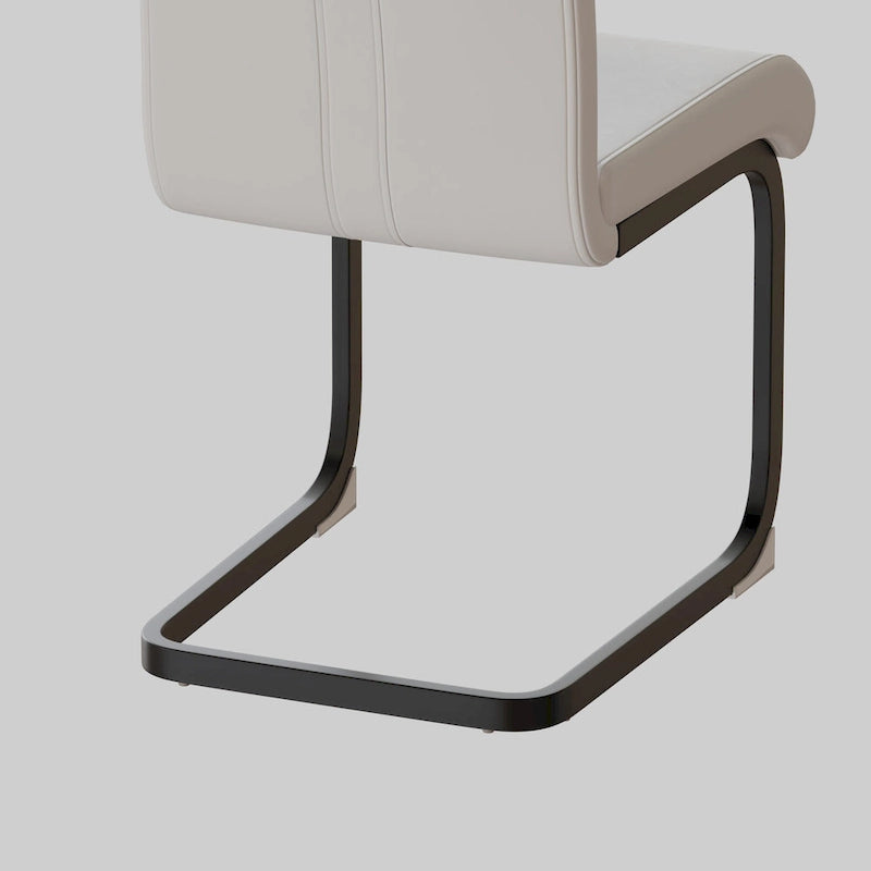 Lot de 4 chaises de salle à manger en similicuir avec pieds en métal