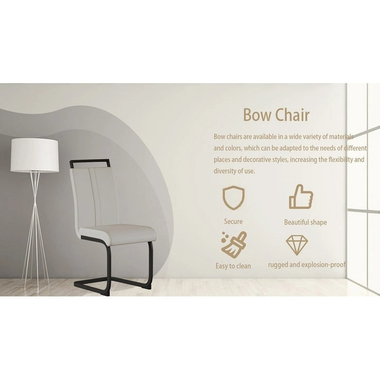 Lot de 4 chaises de salle à manger en similicuir avec pieds en métal