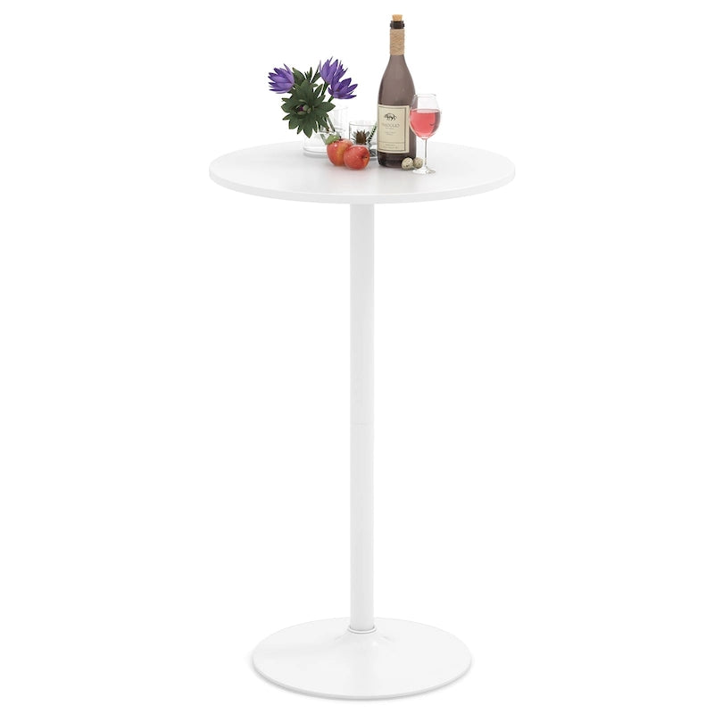 Table de bar ronde avec hauteur réglable et base en métal