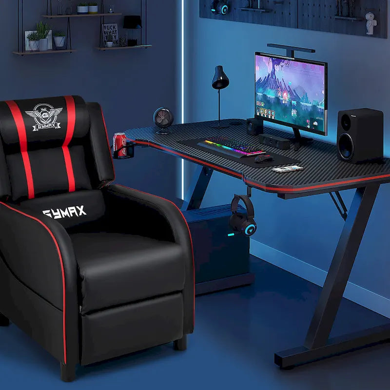 Fauteuil de relaxation gaming massant avec haut-parleurs Bluetooth et repose-pieds