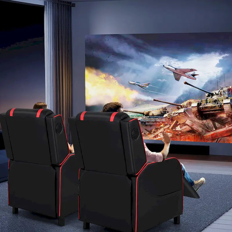 Fauteuil de relaxation gaming massant avec haut-parleurs Bluetooth et repose-pieds