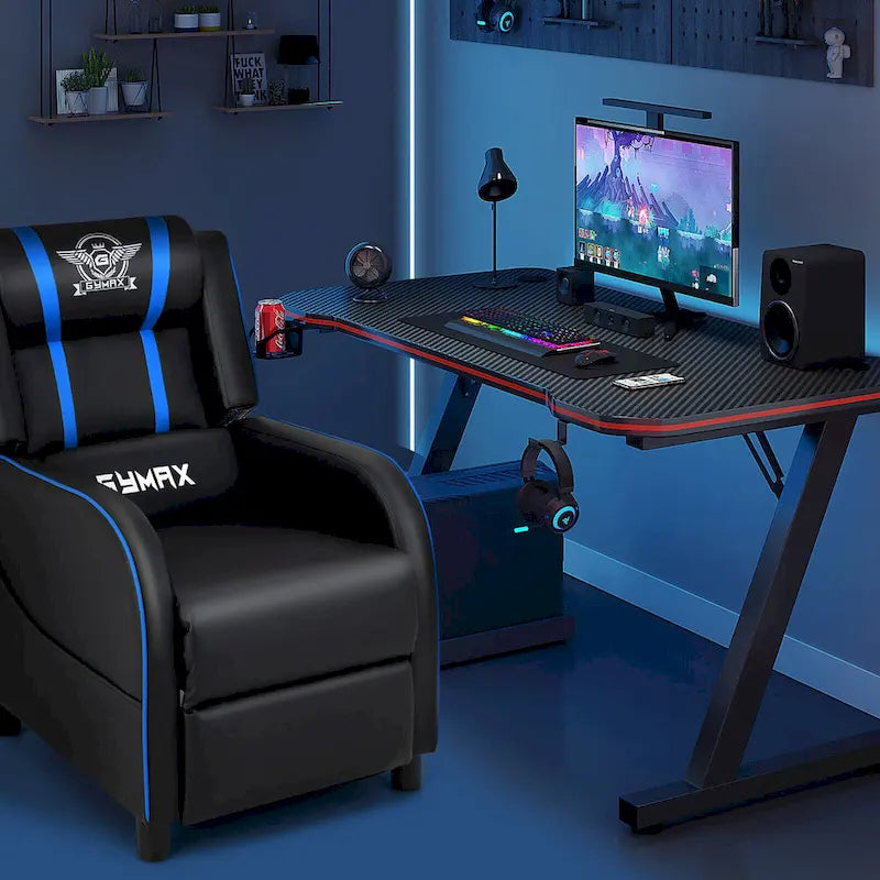 Fauteuil de relaxation gaming massant avec haut-parleurs Bluetooth et repose-pieds