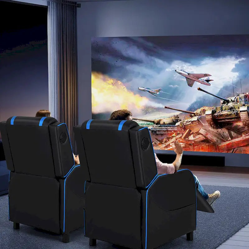 Fauteuil de relaxation gaming massant avec haut-parleurs Bluetooth et repose-pieds