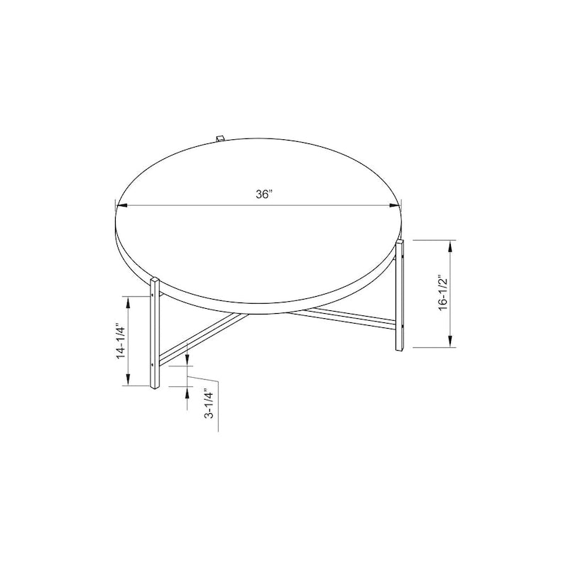 Table basse ronde avec plateau en bois et piètement à 3 pieds en acier inoxydable