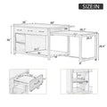 Îlot de cuisine extensible avec rangement (tabouret non inclus)