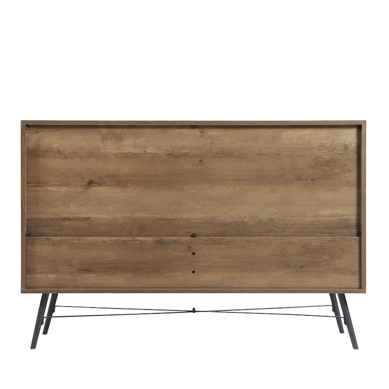 Commode de télévision à 6 tiroirs, meuble de rangement de 120 cm de large pour salon ou chambre à coucher