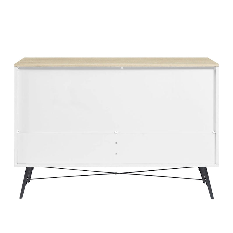 Commode de télévision à 6 tiroirs, meuble de rangement de 120 cm de large pour salon ou chambre à coucher