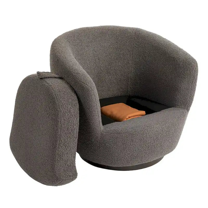 Fauteuil pivotant avec rangement intégré – Gris