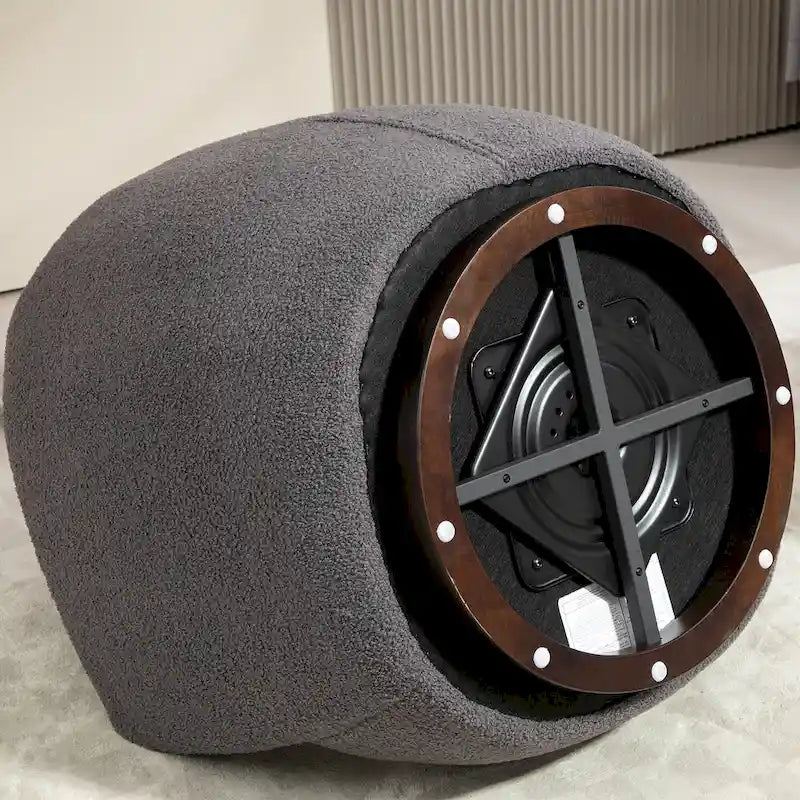 Fauteuil pivotant avec rangement intégré – Gris
