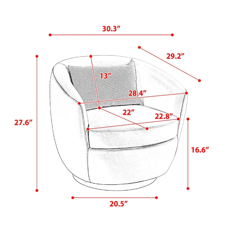 Fauteuil pivotant avec rangement intégré – Gris