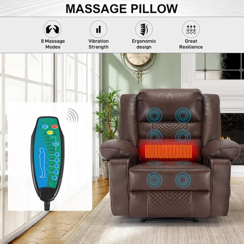 Fauteuil inclinable manuel avec massage et chauffage