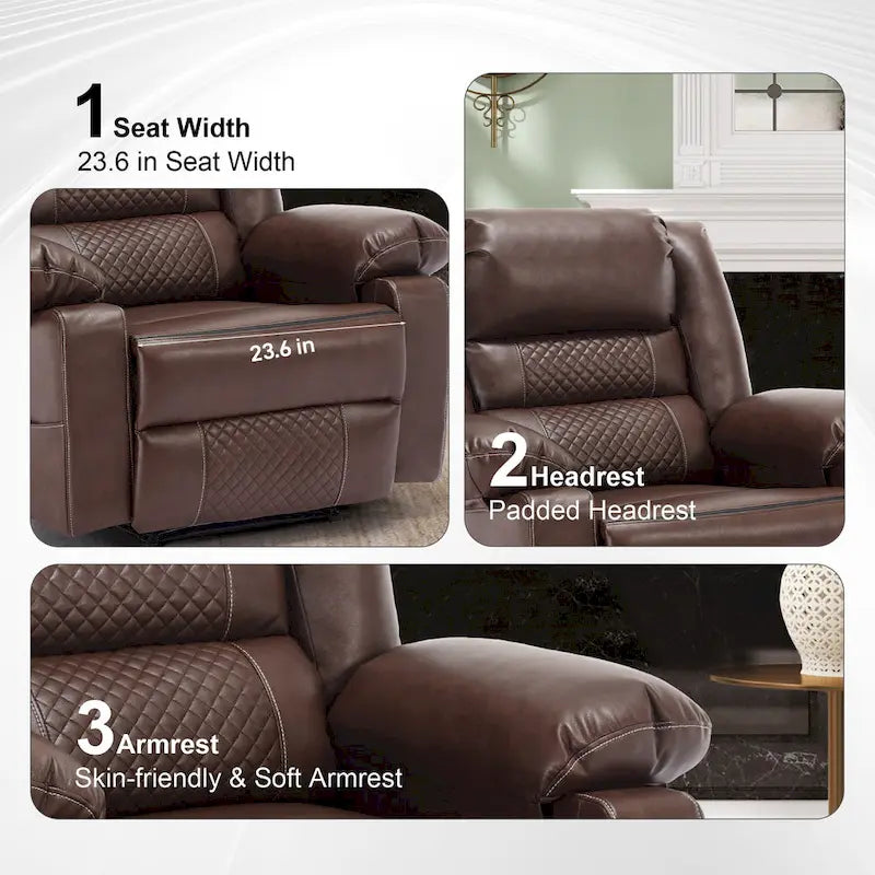 Fauteuil inclinable manuel avec massage et chauffage