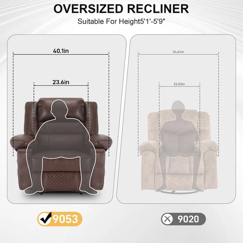 Fauteuil inclinable manuel avec massage et chauffage