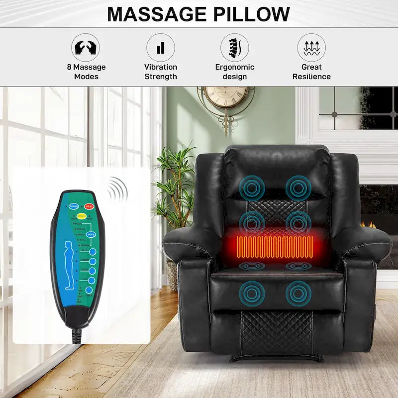 Fauteuil inclinable manuel avec massage et chauffage
