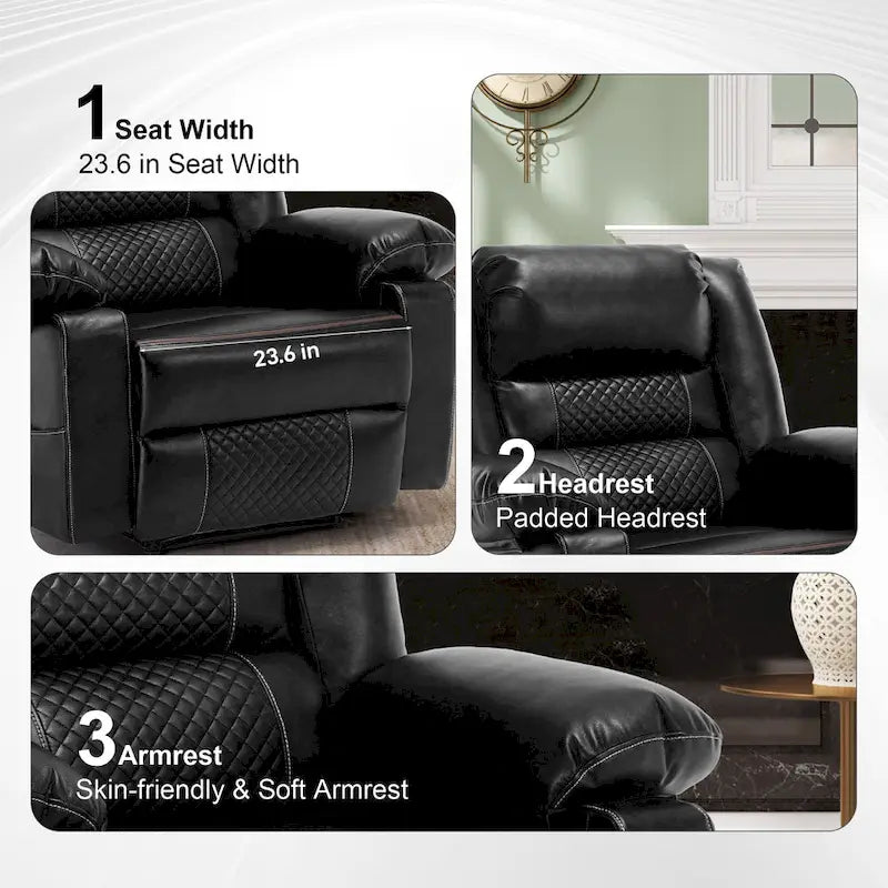 Fauteuil inclinable manuel avec massage et chauffage
