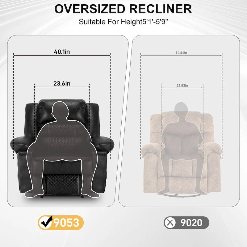 Fauteuil inclinable manuel avec massage et chauffage