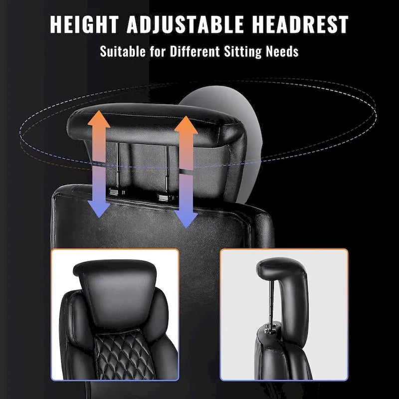 Chaise de bureau grande taille avec repose-pieds et support lombaire – Capacité de 227 kg