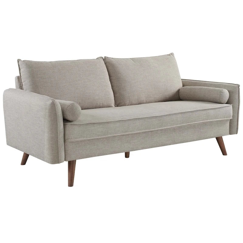Canapé en tissu capitonné avec traversins – 32,5L x 72W x 33,5H