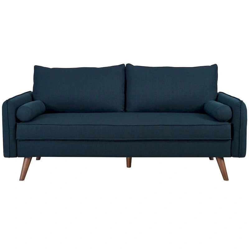 Canapé en tissu capitonné avec traversins – 32,5L x 72W x 33,5H