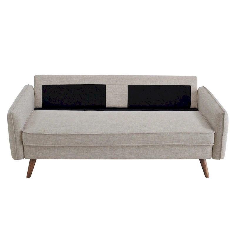 Canapé en tissu capitonné avec traversins – 32,5L x 72W x 33,5H