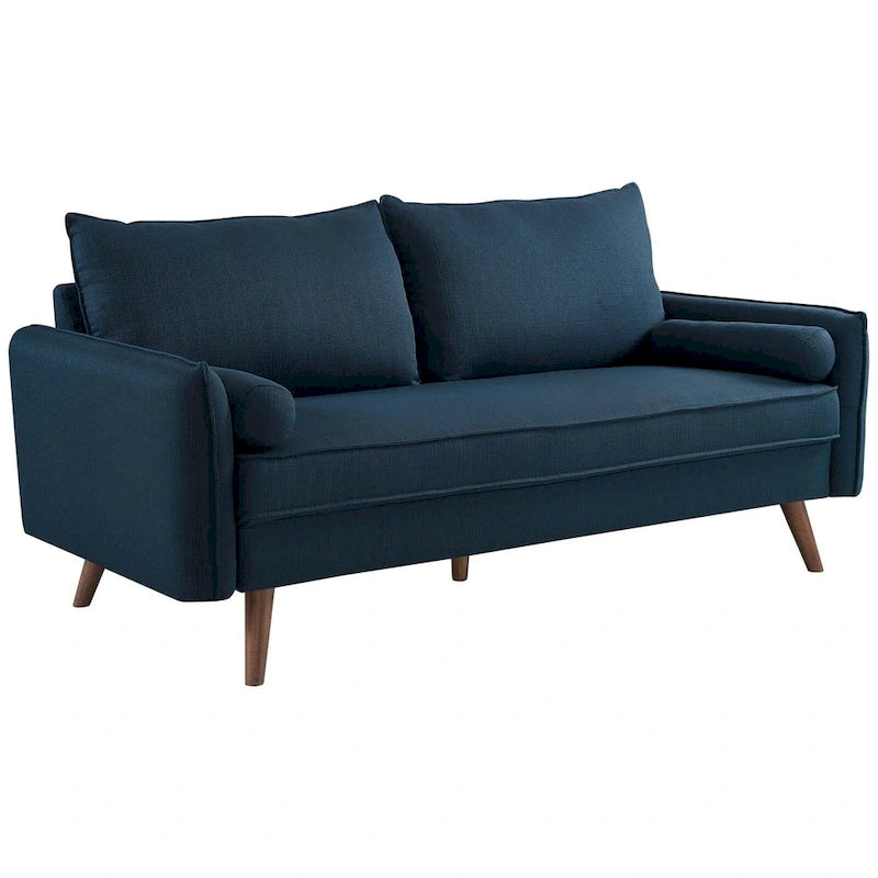 Canapé en tissu capitonné avec traversins – 32,5L x 72W x 33,5H