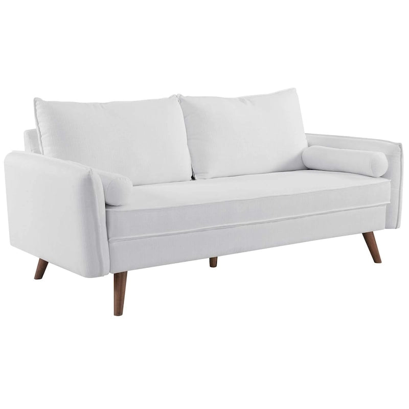 Canapé en tissu capitonné avec traversins – 32,5L x 72W x 33,5H