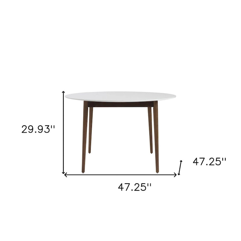 Table de salle à manger ronde de 47 pouces avec finition en bois deux tons