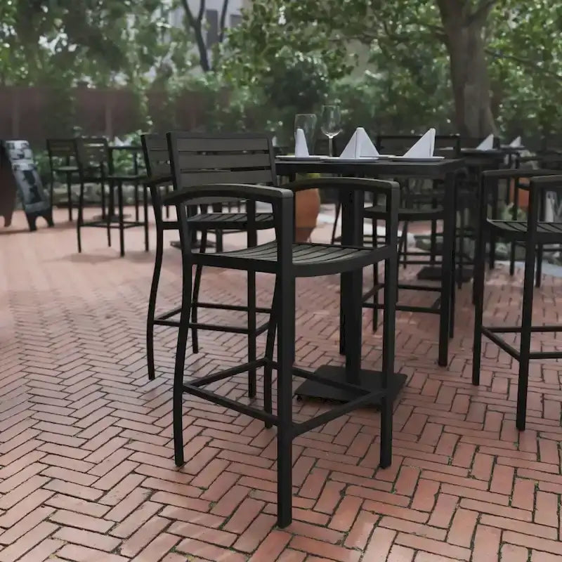 Tabouret de bar d'extérieur tous temps avec accoudoirs