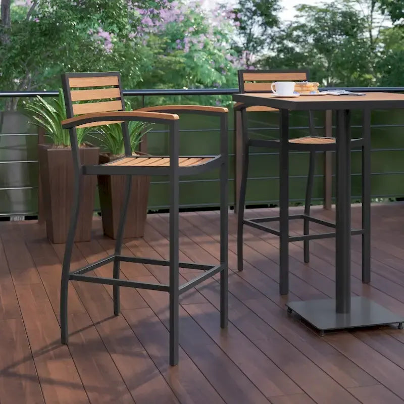Tabouret de bar d'extérieur tous temps avec accoudoirs