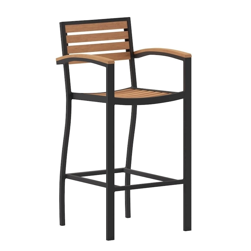 Tabouret de bar d'extérieur tous temps avec accoudoirs
