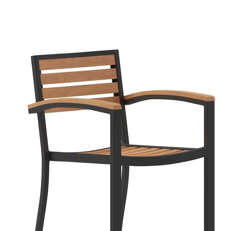 Tabouret de bar d'extérieur tous temps avec accoudoirs