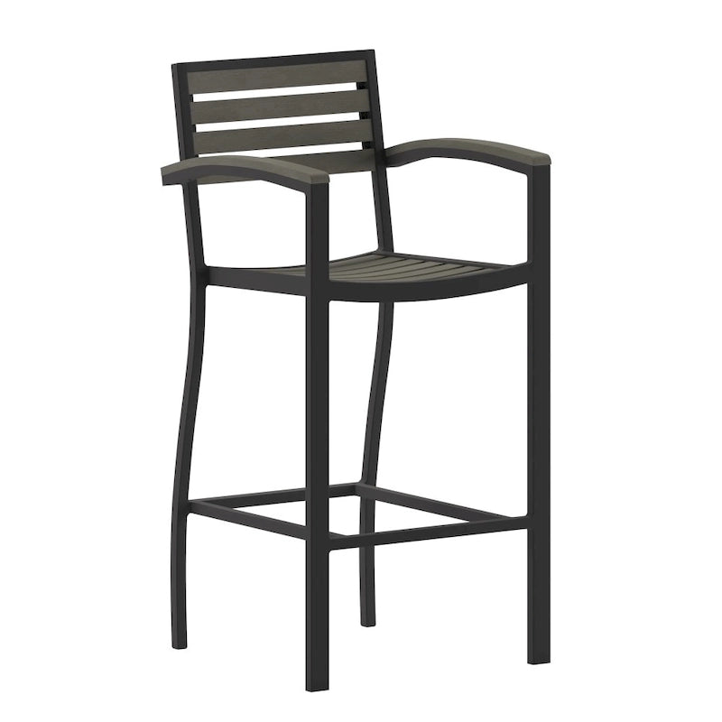 Tabouret de bar d'extérieur tous temps avec accoudoirs