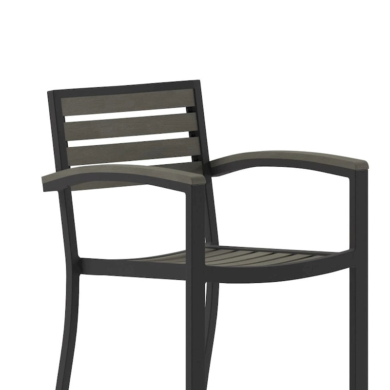 Tabouret de bar d'extérieur tous temps avec accoudoirs
