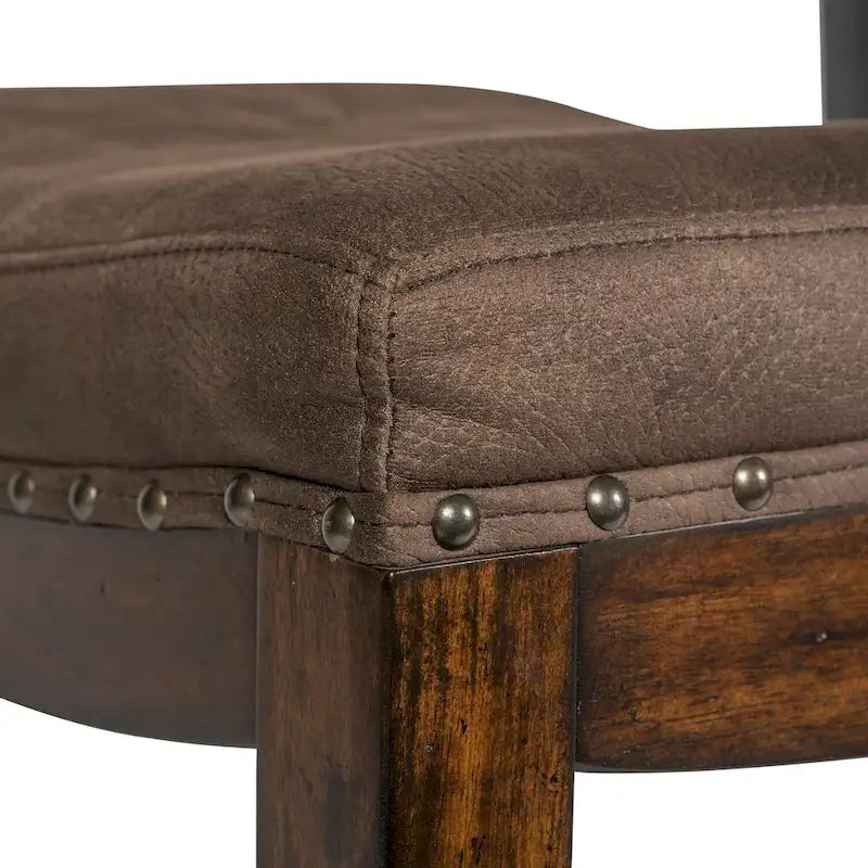 Tabouret console rembourré brun roux