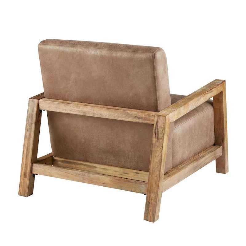 Fauteuil d'appoint en chêne recyclé – Taupe/Naturel