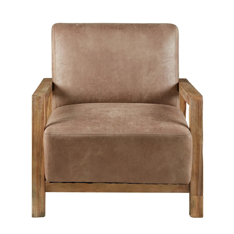Fauteuil d'appoint en chêne recyclé – Taupe/Naturel