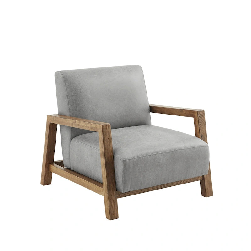 Fauteuil d'appoint en chêne recyclé – Taupe/Naturel