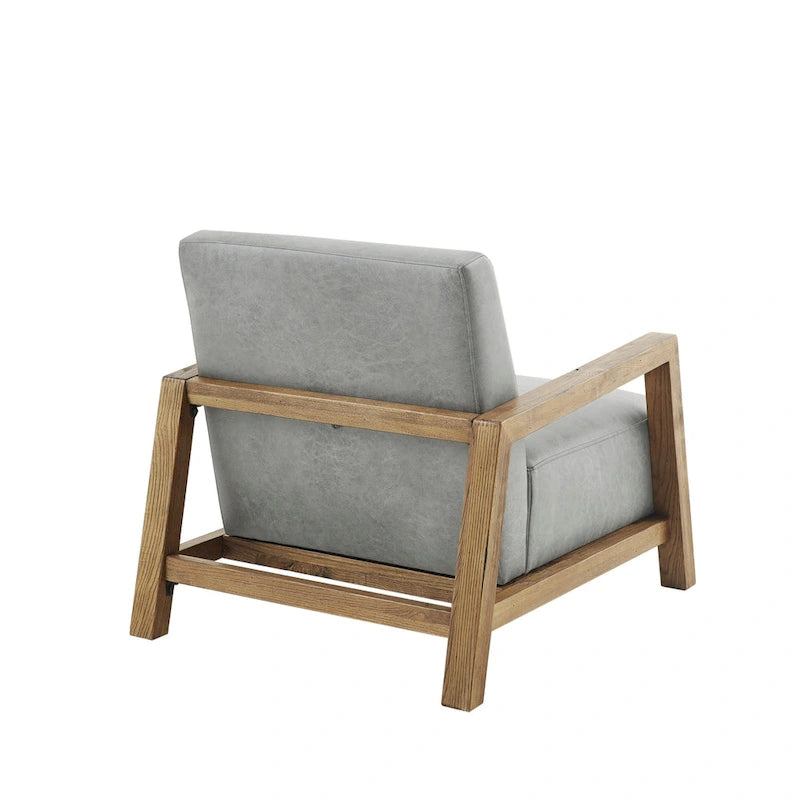 Fauteuil d'appoint en chêne recyclé – Taupe/Naturel
