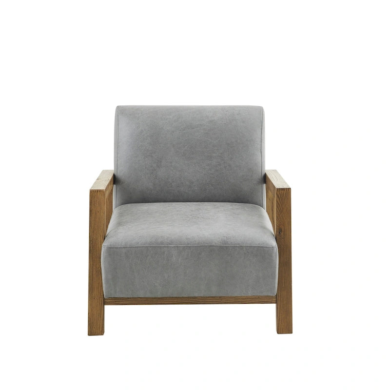 Fauteuil d'appoint en chêne recyclé – Taupe/Naturel