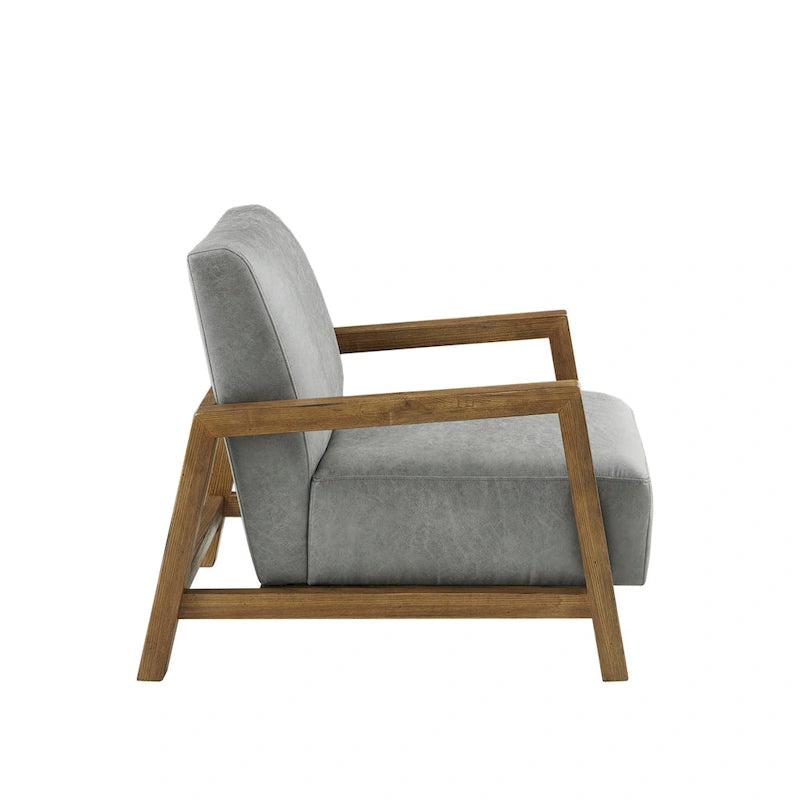 Fauteuil d'appoint en chêne recyclé – Taupe/Naturel