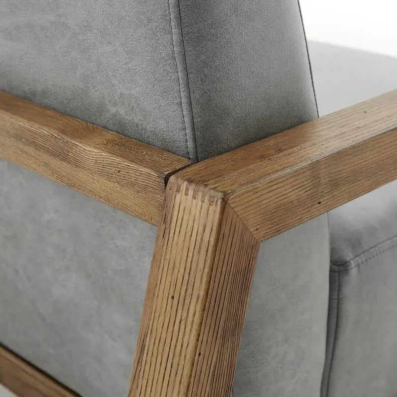 Fauteuil d'appoint en chêne recyclé – Taupe/Naturel