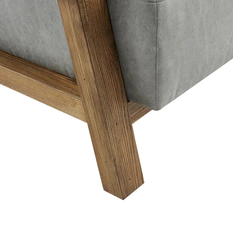 Fauteuil d'appoint en chêne recyclé – Taupe/Naturel
