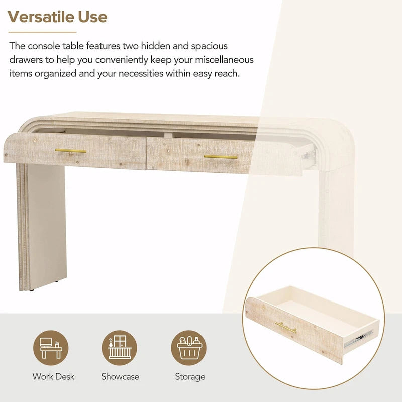 Console de table rétro à deux tiroirs