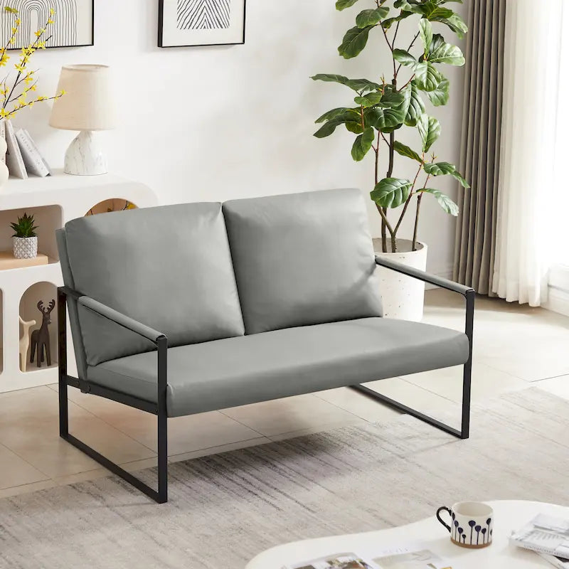 Fauteuil d'appoint rembourré avec revêtement en cuir PU