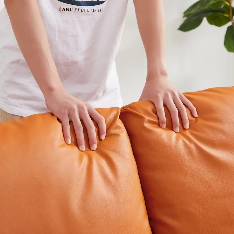 Fauteuil d'appoint rembourré avec revêtement en cuir PU