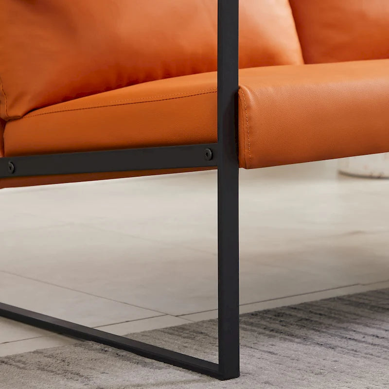 Fauteuil d'appoint rembourré avec revêtement en cuir PU